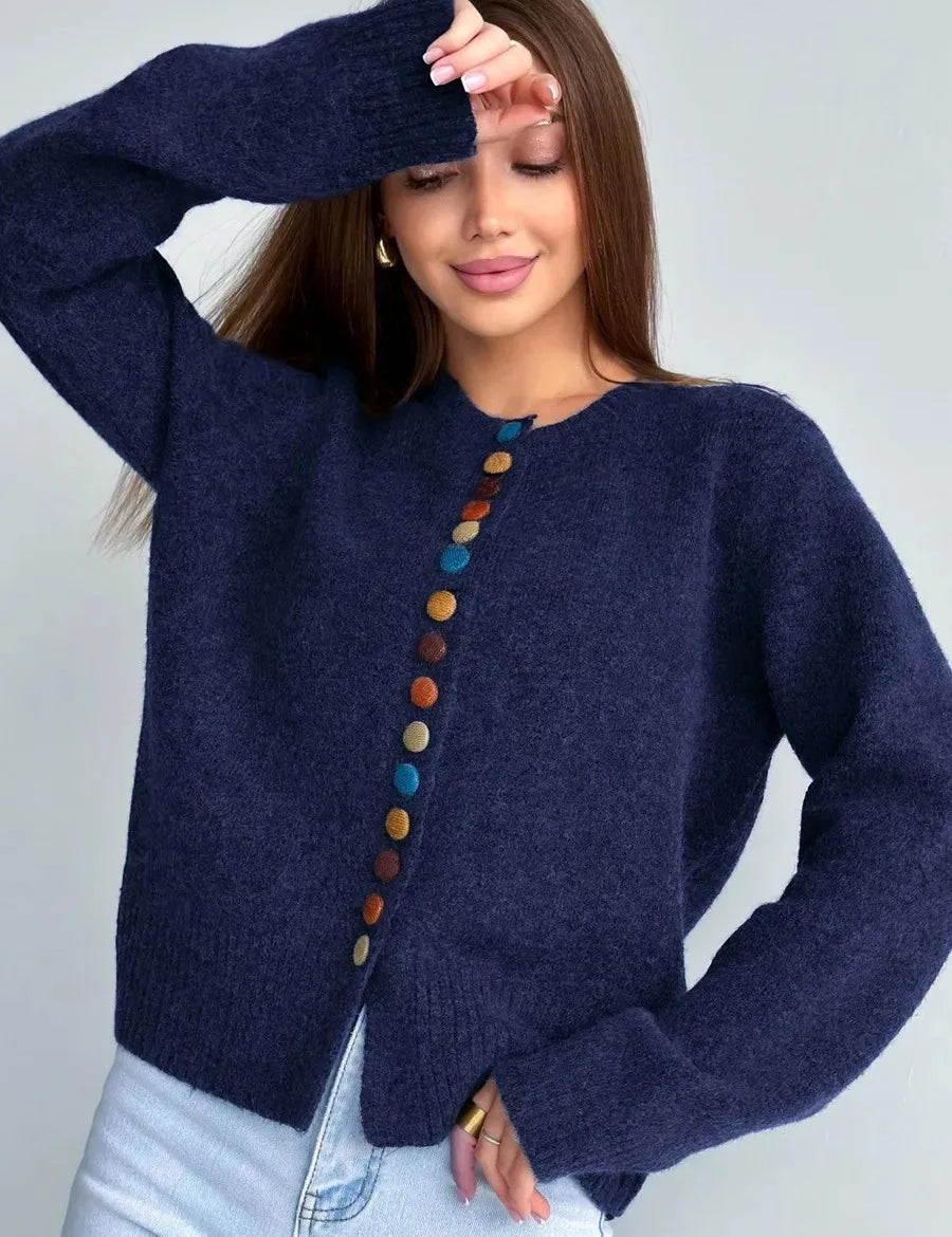 Nicole - Cardigan con Dettaglio di Bottoni