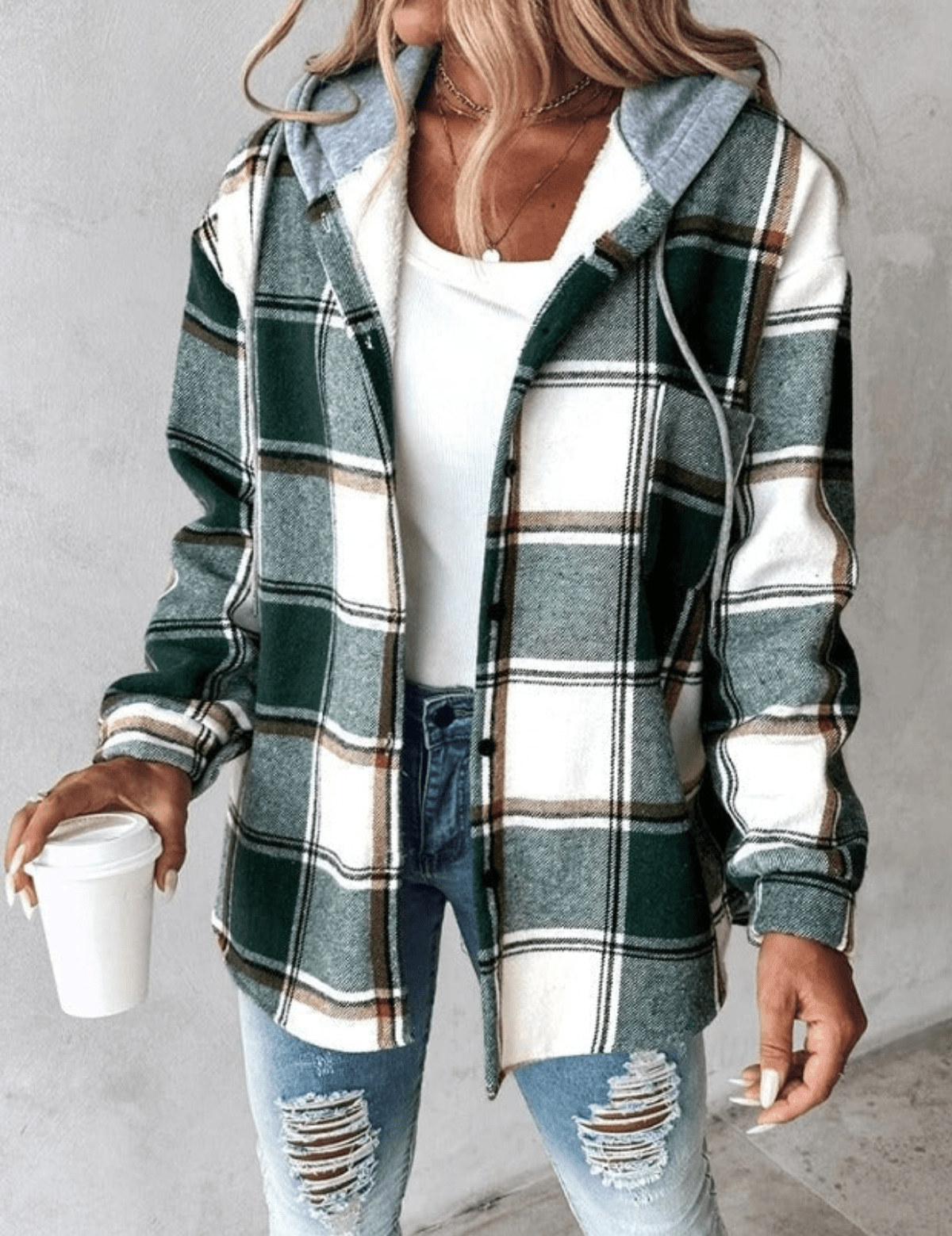 Harlow | Giacca con Cappuccio a Quadri Confortevole