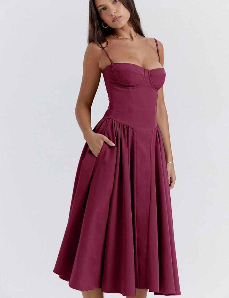 Sigrid | Vestito bustier senza maniche lunghezza midi