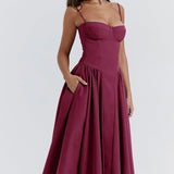 Sigrid | Vestito bustier senza maniche lunghezza midi