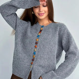 Nicole - Cardigan con Dettaglio di Bottoni