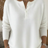Helena | Maglione in Jersey con Bottoni Henley