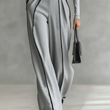Céline | Completo Chic con Collo Alto & Pantaloni Larghi