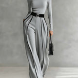 Céline | Completo Chic con Collo Alto & Pantaloni Larghi