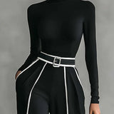 Céline | Completo Chic con Collo Alto & Pantaloni Larghi