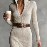 Sylvie | Vestito in Maglia con Collo Semi-Alto