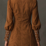 Emilienne | Mini-Abito Vintage in Suedine Ricamata