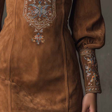Emilienne | Mini-Abito Vintage in Suedine Ricamata