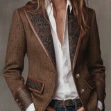 Gisèle | Blazer con Inserti a Zigzag Stampati
