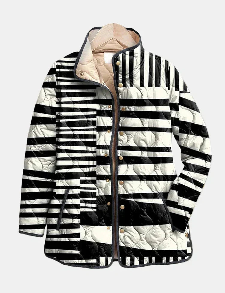 Cappotto Imbottito Righe Grafiche Véronique