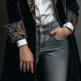 Léontine | Blazer Slim Fit Stampato Barocco Nero