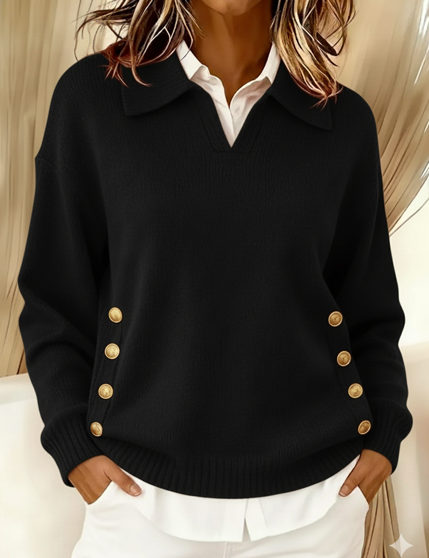 Vicenta | Maglione con Collo Polo e Bottoni