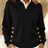 Vicenta | Maglione con Collo Polo e Bottoni