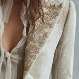 Constance | Blazer Ivoire Ricamato Tailleur