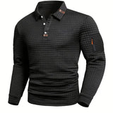 Polo Slim Fit Testurizzato da Uomo con Tasca sulla Manica con Zip