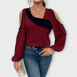 Scarlatto - Blusa con scollo quadrato