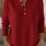 Helena | Maglione in Jersey con Bottoni Henley
