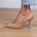 Marlena - Décolleté slingback nude con tacco sottile