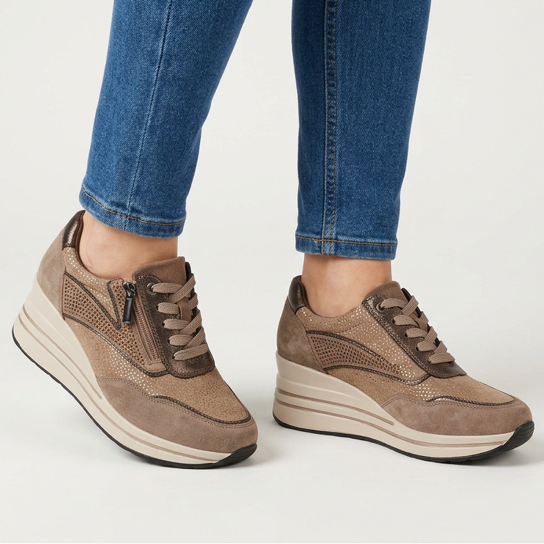 Tosca - Scarpe da tennis comode per donna con tacco