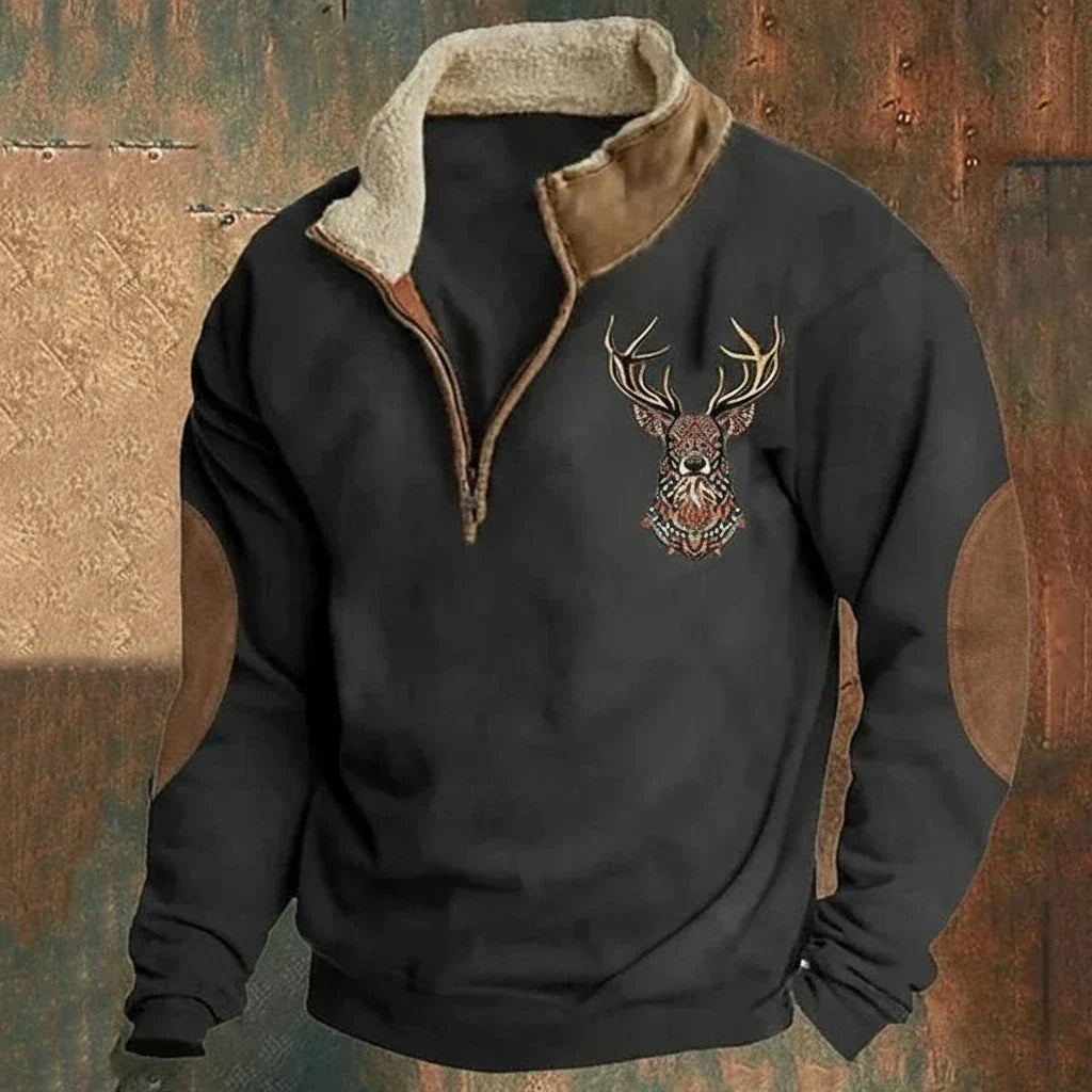 Pullover in Maglia con Cervo Nordico Darven